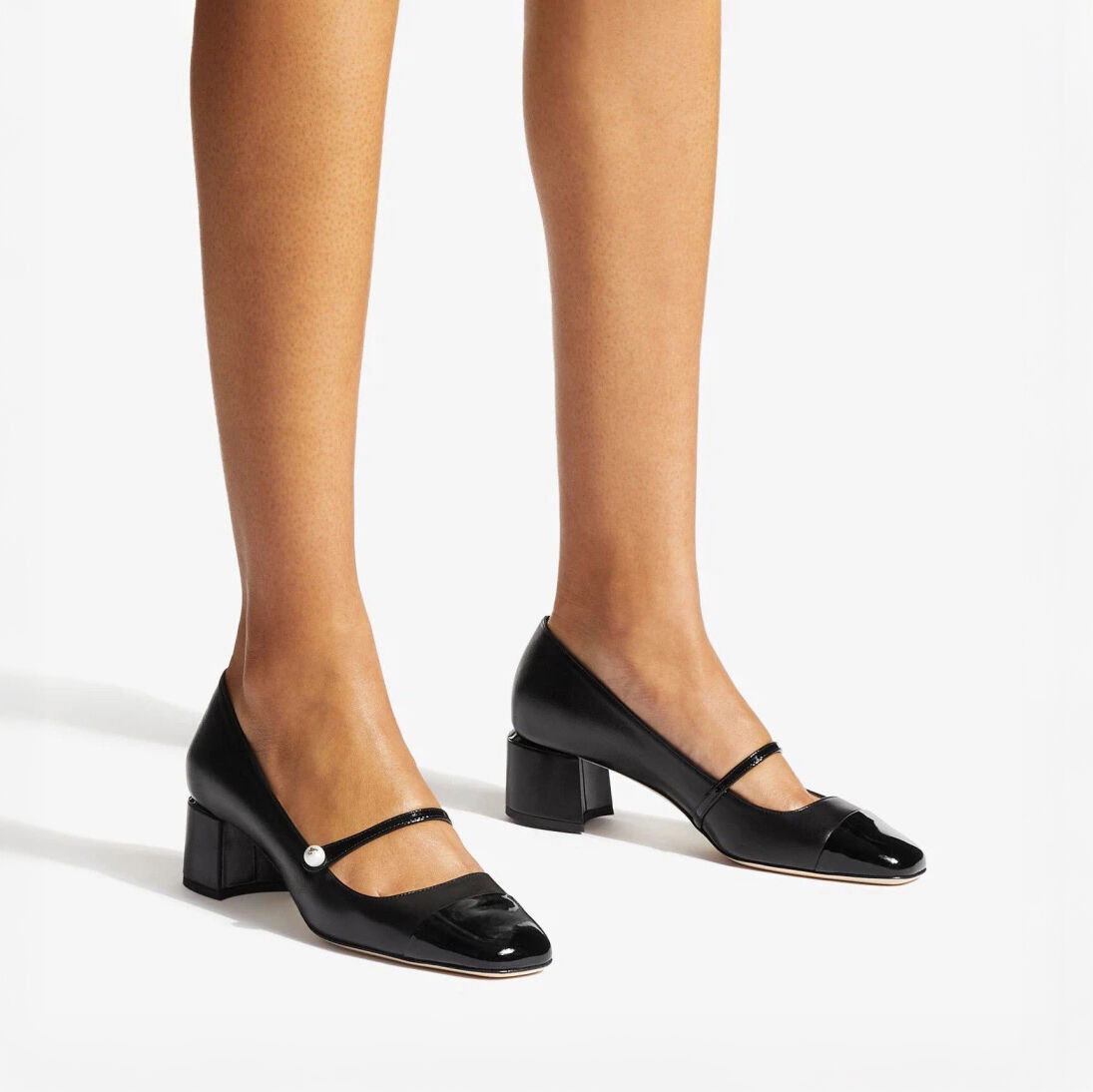 ELISA 45 | Black Nappa and Patent Leather Pumps | Summer