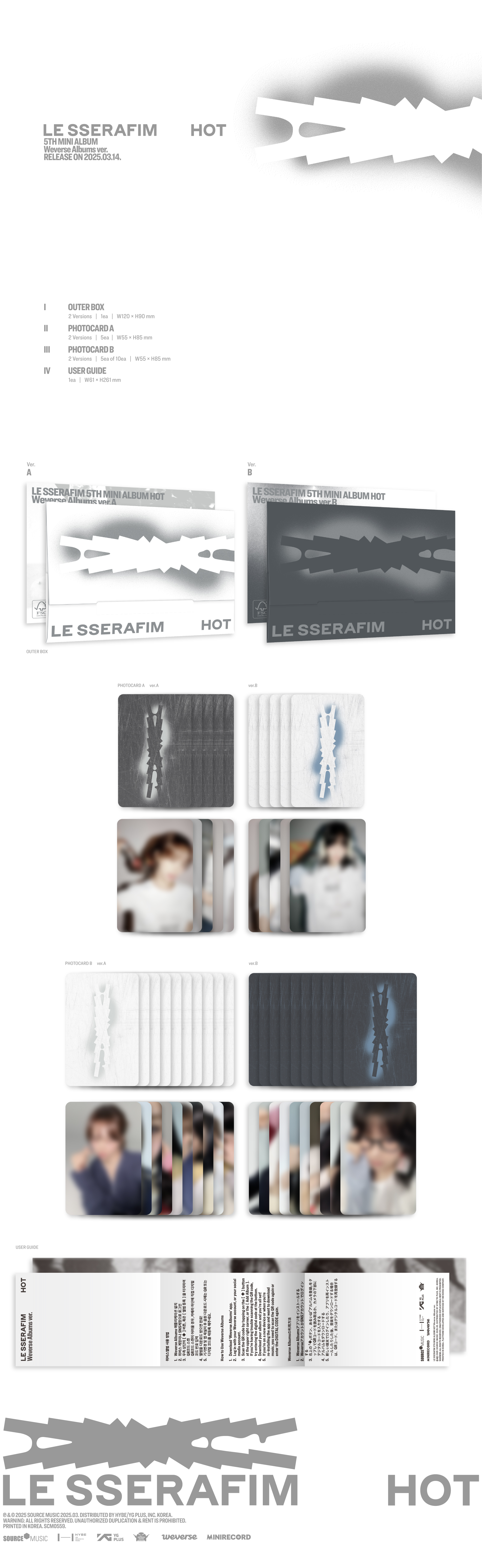 jp.ktown4u.com : LE SSERAFIM - ミニアルバム5集 [HOT] (weverse
