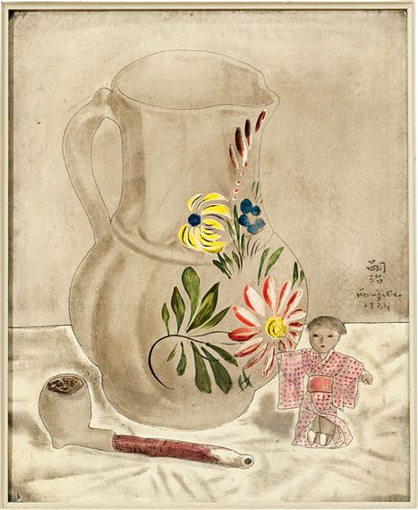 Leonard Tsuguharu Foujita | Nature morte à la pipe et à la poupée