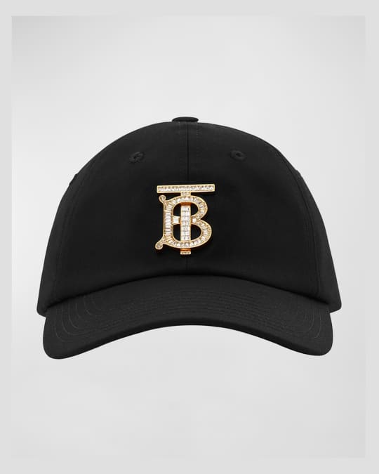 Burberry Crystal-Embellished TB Monogram Baseball Cap | Neiman Marcus