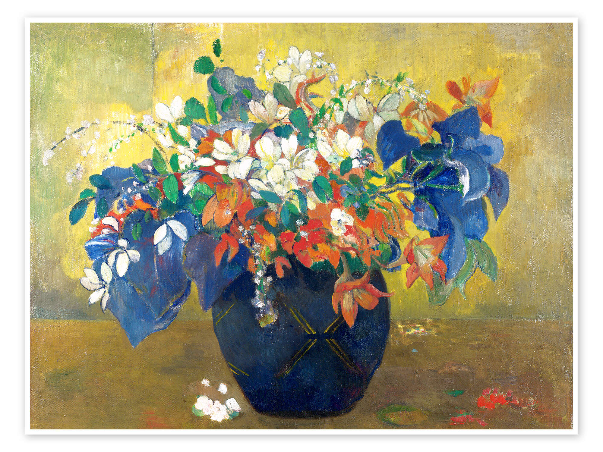 Flowers in a vase print by Paul Gauguin | Posterlounge