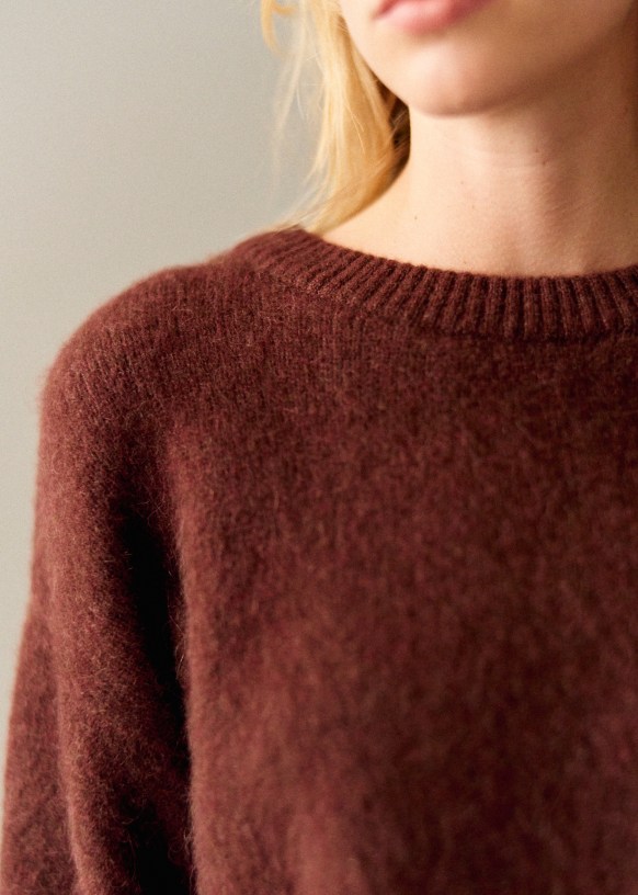 Amiel セーター - ミディアムグレー - ベビーアルパカ - Sézane