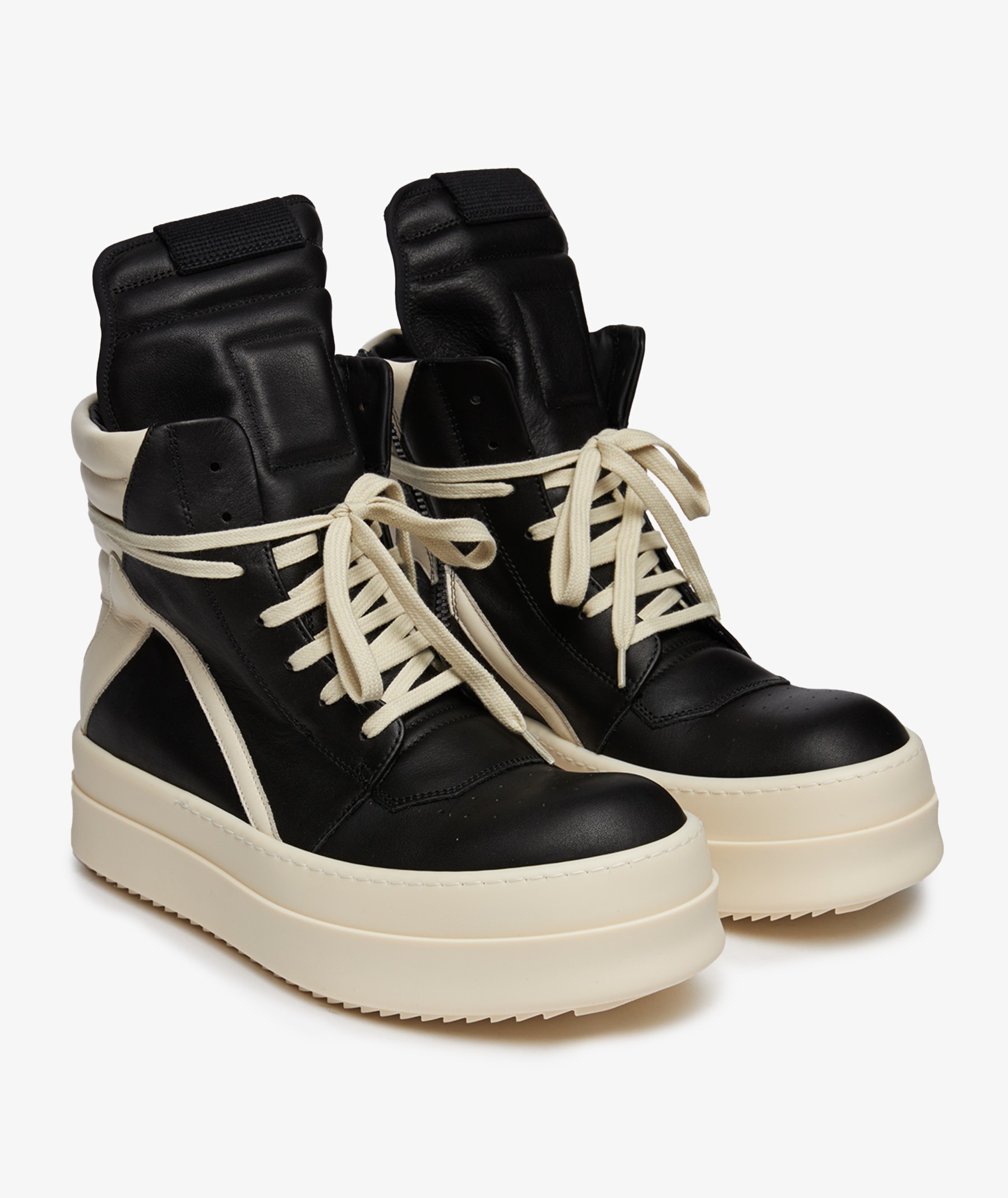 Rick Owens Leather Mega Bumper Geobasket in black | SVD USA