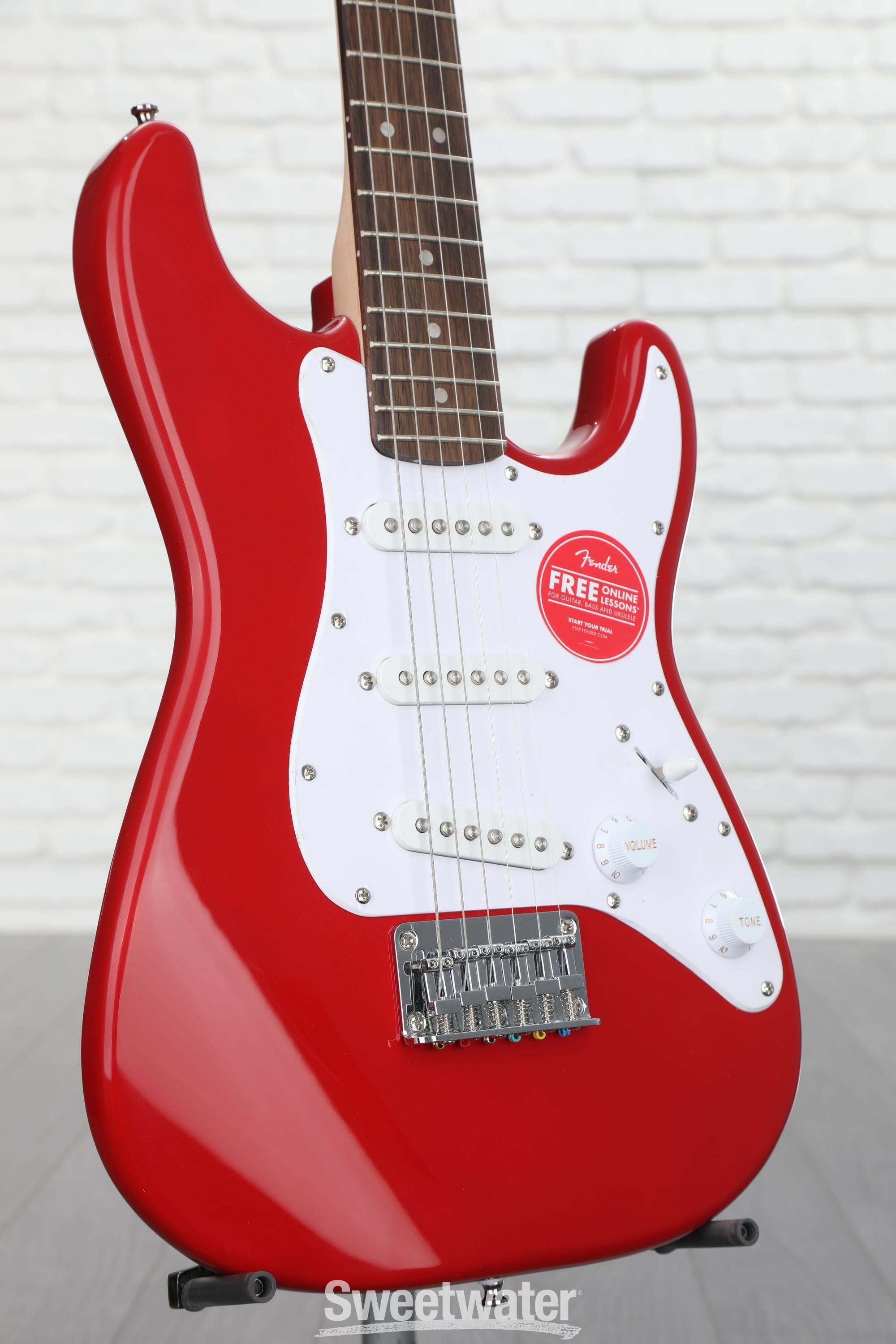 Squier Mini Stratocaster Electric Guitar - Dakota Red, Laurel