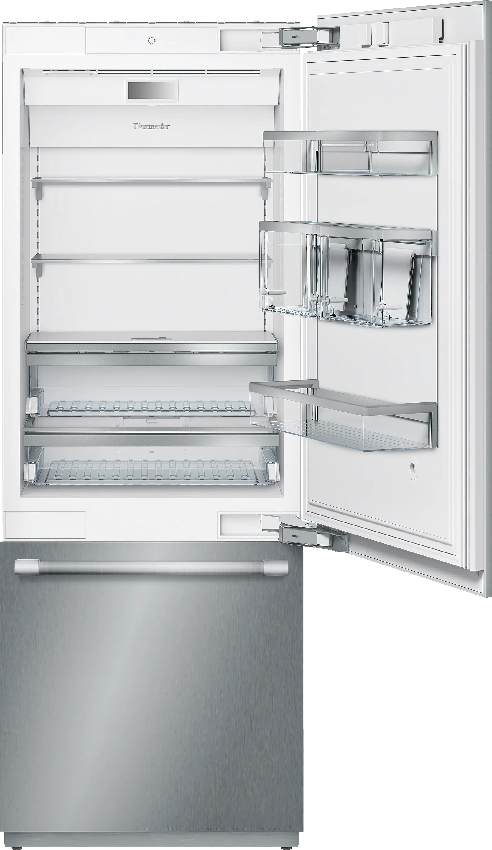 T30IB900SP built-in fridge-freezer with freezer at bottom