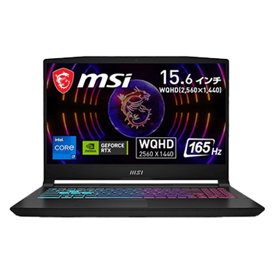 WQHDディスプレイ165Hz搭載 パワフルな15.6インチゲーミングノートPC