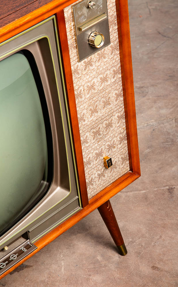 Mid Century Modern Television Zenith TV Serviced Working Mahogany