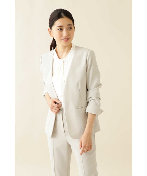 美人百花 2月号掲載｜[洗える]ステファニーセットアップ ジャケット(丈