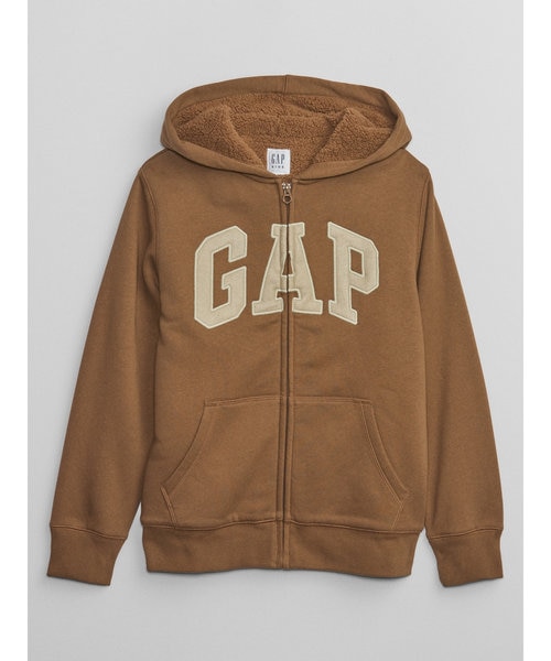 GAPロゴ 裏ボア ジップパーカー (キッズ)｜ギャップの通販｜&mall
