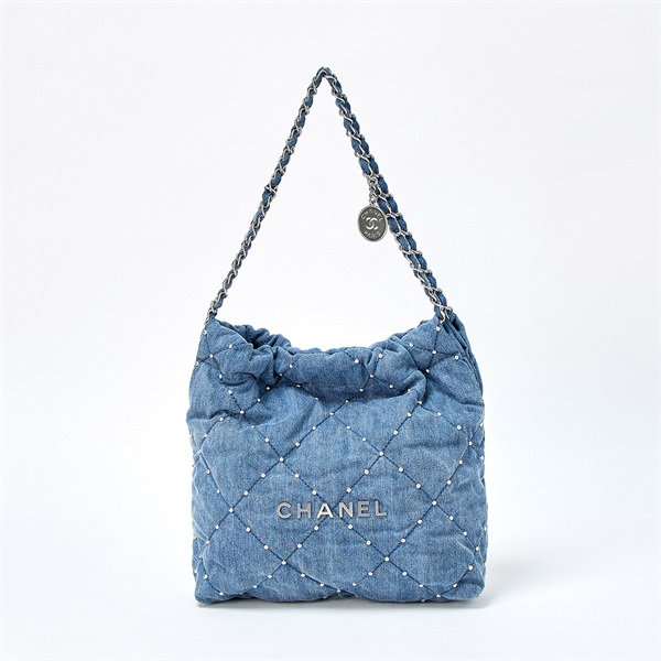 CHANEL シャネル22 2021年 ショルダーバッグ ブルー マットシルバー