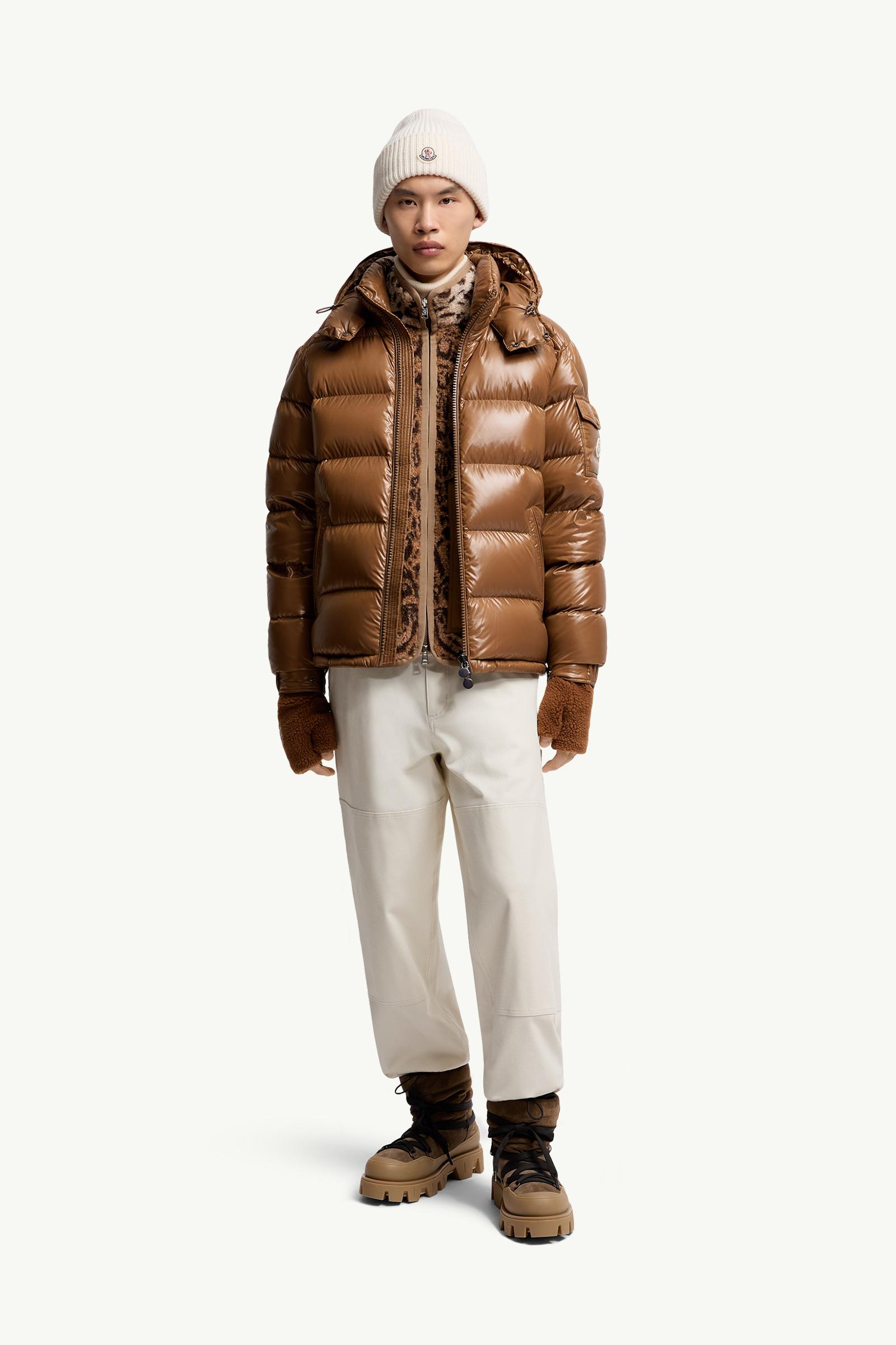 Beige Moncler Maya Hooded Short Down Jacket - Short Down Jackets