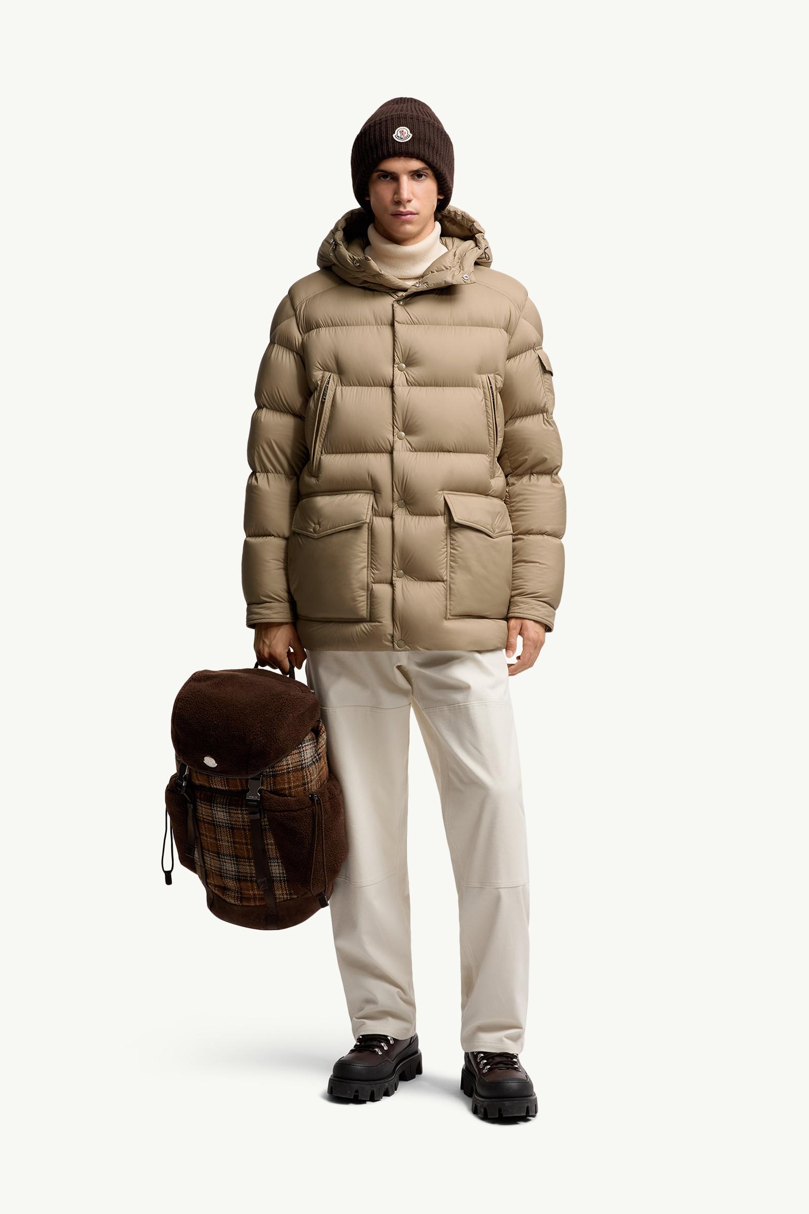 Beige Bretagne Hooded Mid-Length Down Jacket - Short Down Jackets