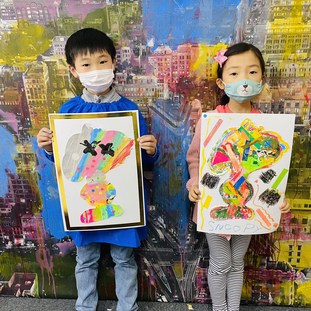 KAWSのスヌーピーを描く！子供たちにポップアートを体験いただきました