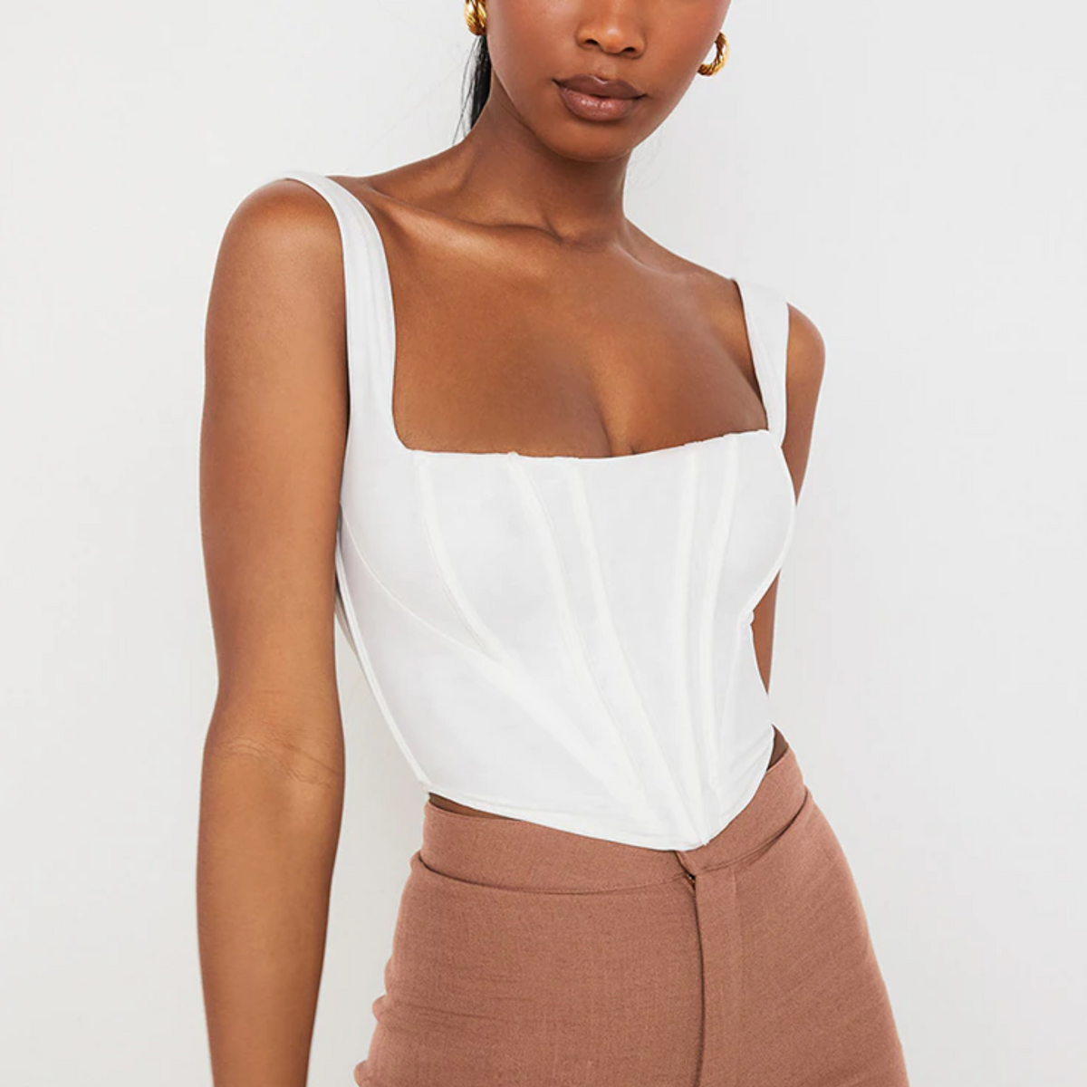 Mazie - White Bustier Corset Top – Model Mannequin