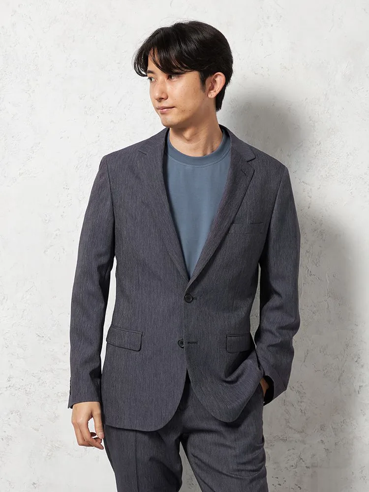 デニム調 セットアップスーツ【WEB限定】上下ウォッシャブル ネイビー