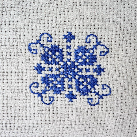 ハンガリー ヴィンテージ 刺繍ドイリー レース編み 21cm - мороженое