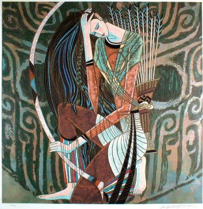 インテリアの絵画をシルクスクリーンの版画で制作したティン・シャオ