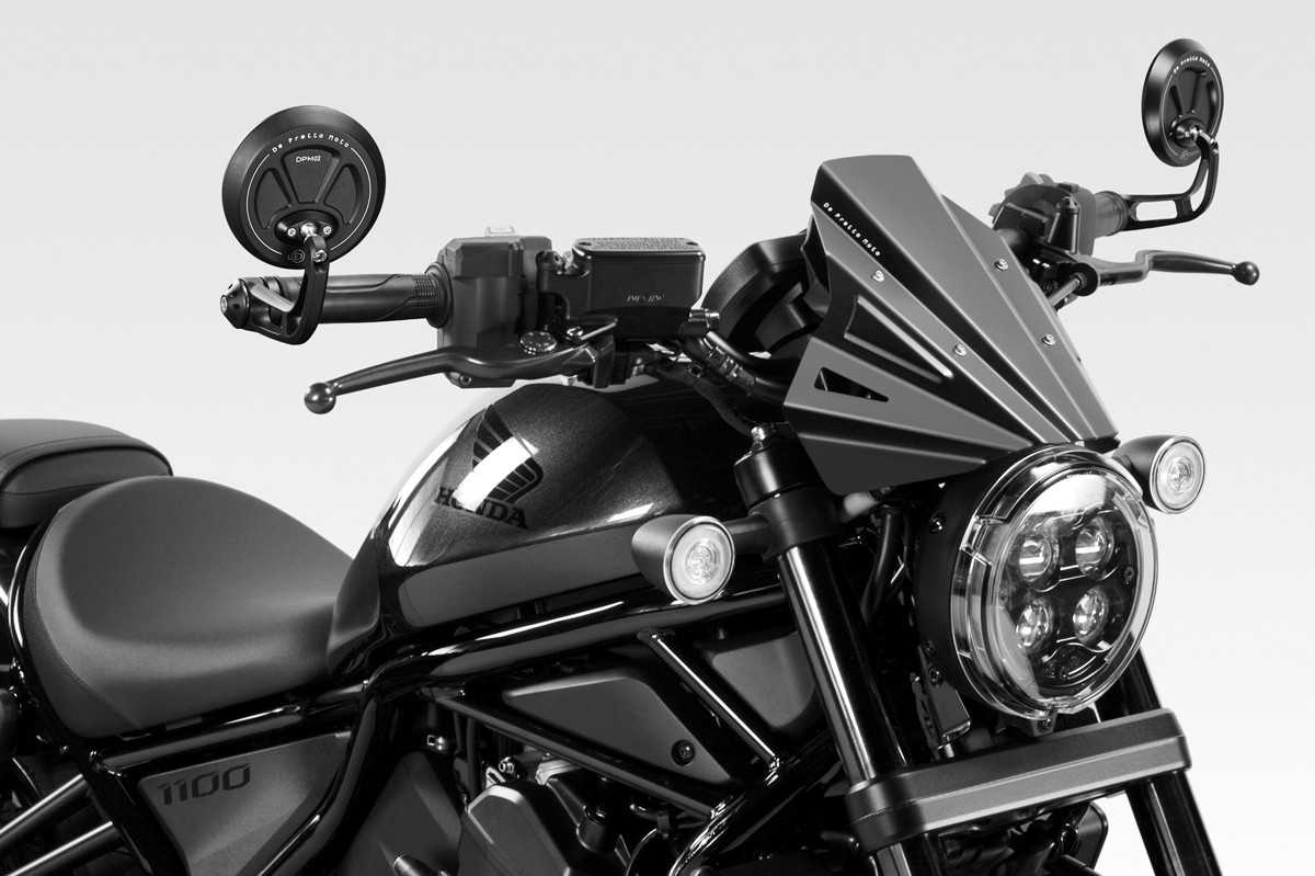 レブル1100 バーエンドミラー EXENTIAL SS ブラック Eマーク付き DPM