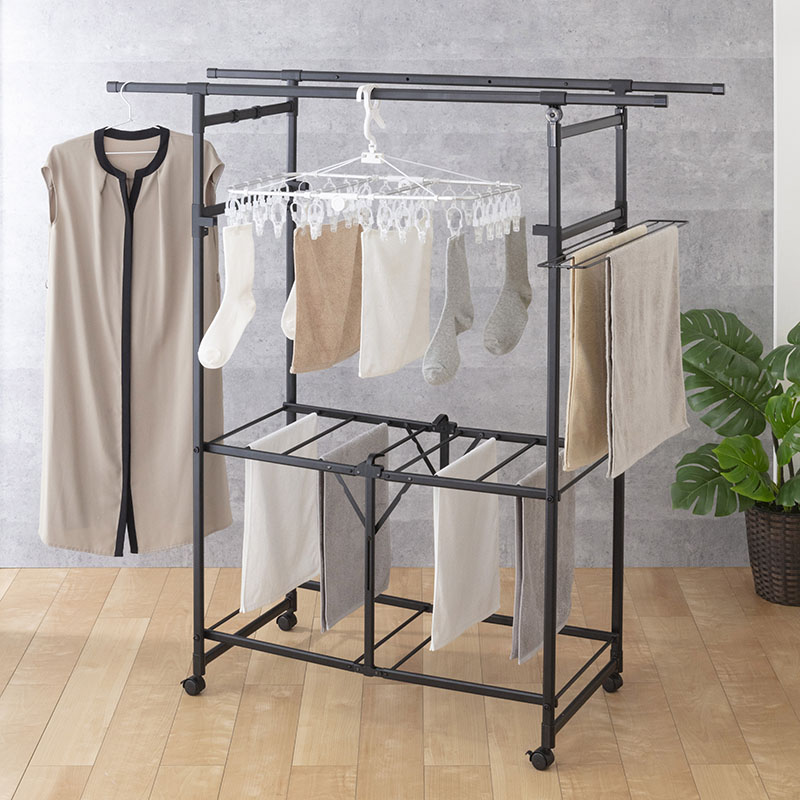 軽量折りたたみ物干し 組立式 ALID-001BK ｜ ミスターマックス