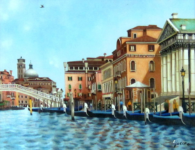イタリア風景画・志村好子「VENEZIA」油彩・F6・絵画専門店