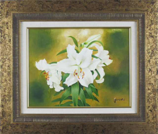 カサブランカの絵・志村好子「カサブランカ」油彩・F6