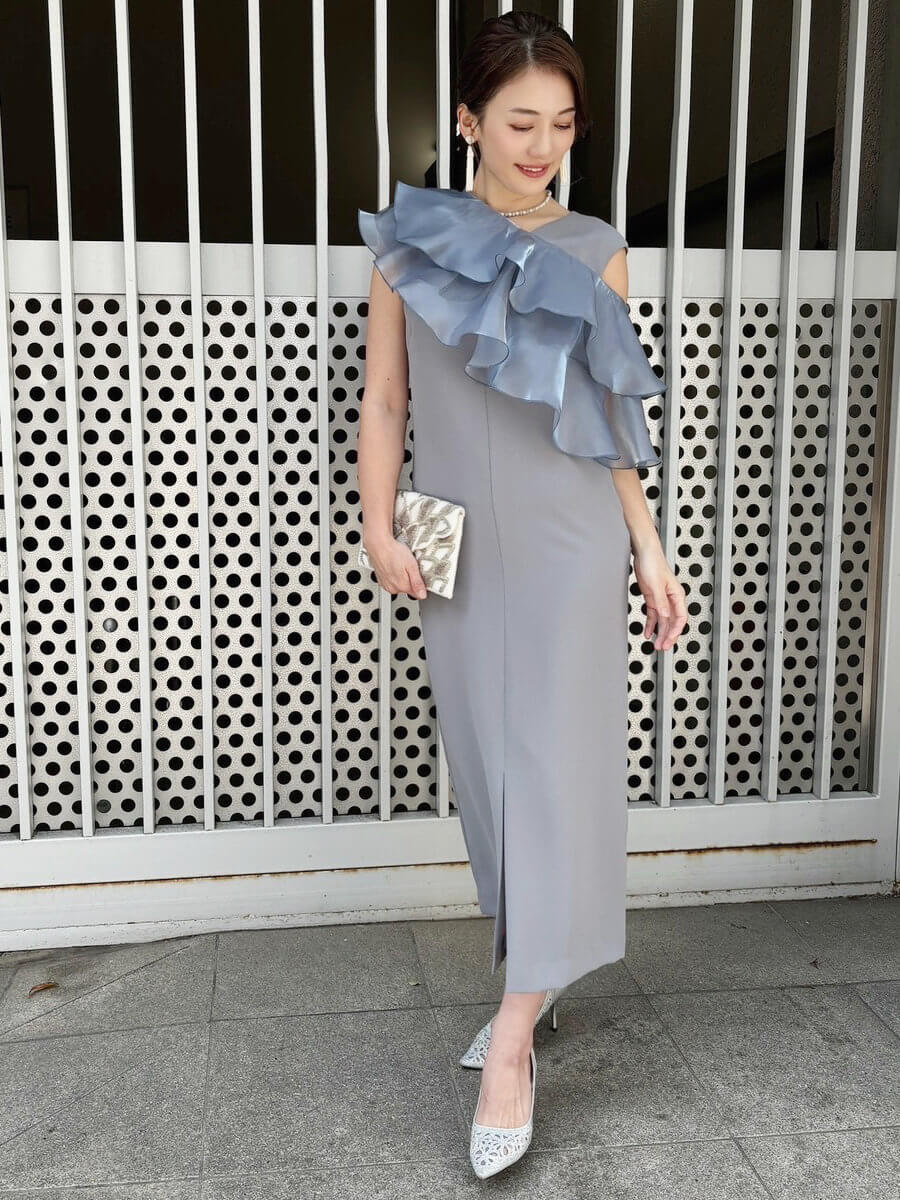 my closet / glossy multi ruffle Mbl