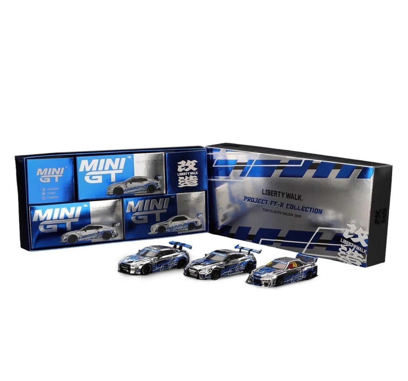 MiniGT 1:64 LBWK Liberty Walk Bundle - 3 Car Box Set & 180SX Green