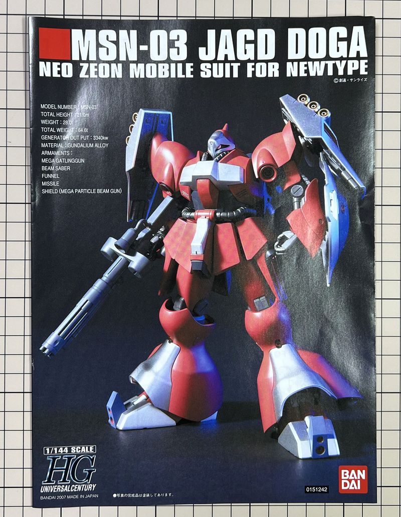 ヤクト・ドーガ MSN-03（クェス機） 【HGUC084】01 開封・ランナー紹介