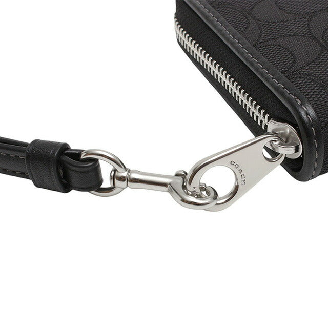 コーチ COACH LONG ZIP AROUND WALLET SIGNATURE JACQUARD 長財布