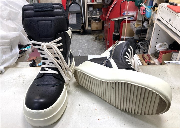 リックオウエンス【メガバンパー】ジオバスケットのソール補強