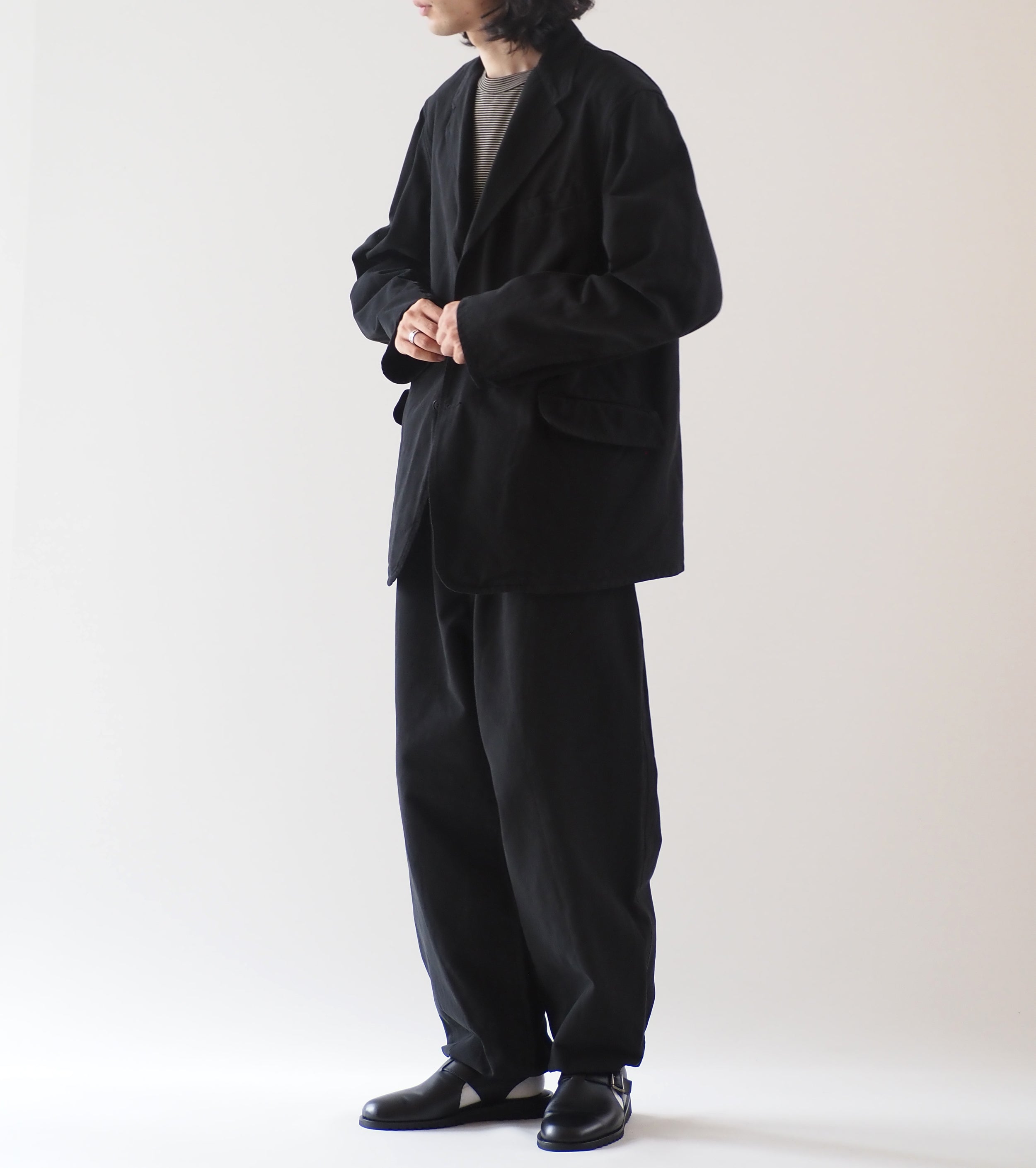 COMOLI 製品染 ジャケット, Black – Navyblue