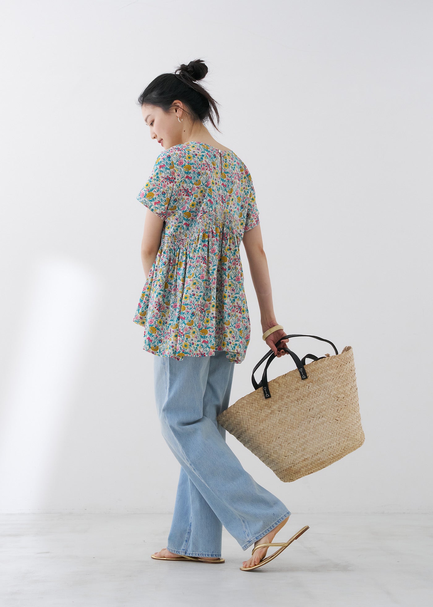 Liberty Print Shirring Blouse | Pasand by ne Quittez pas | パサン