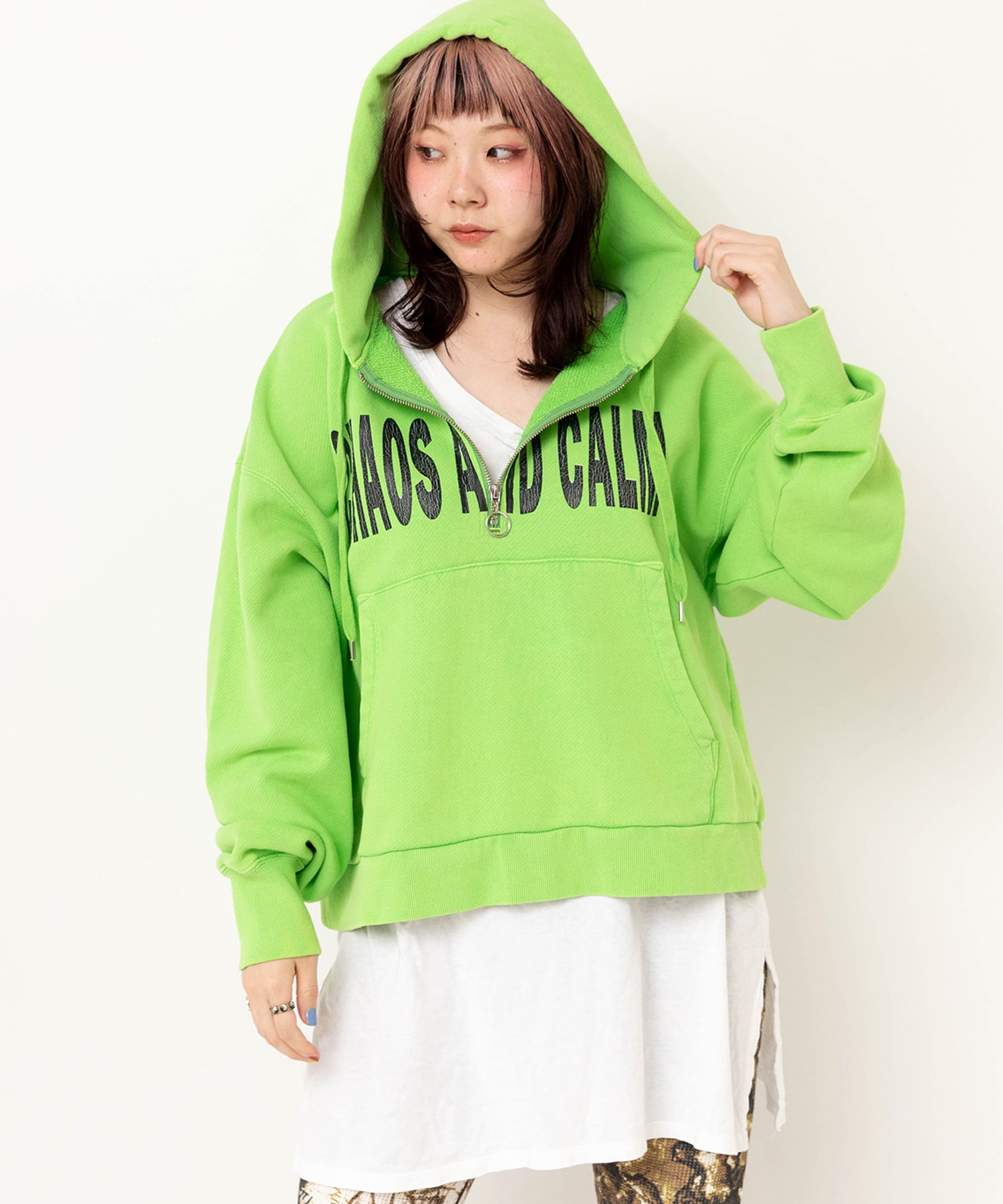 M2590 トンプキンハーフZIPフーディー(M ホワイト): トップス - RNA