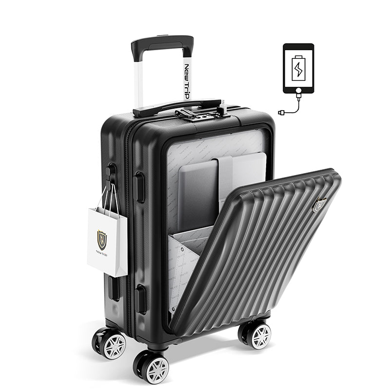 New Trip] 機内持ち込み スーツケース フロントオープン式 0702