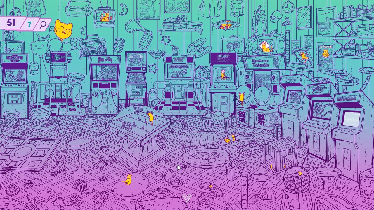 癒し系猫探しパズル『An Arcade Full of Cats』Steamで無料配信中