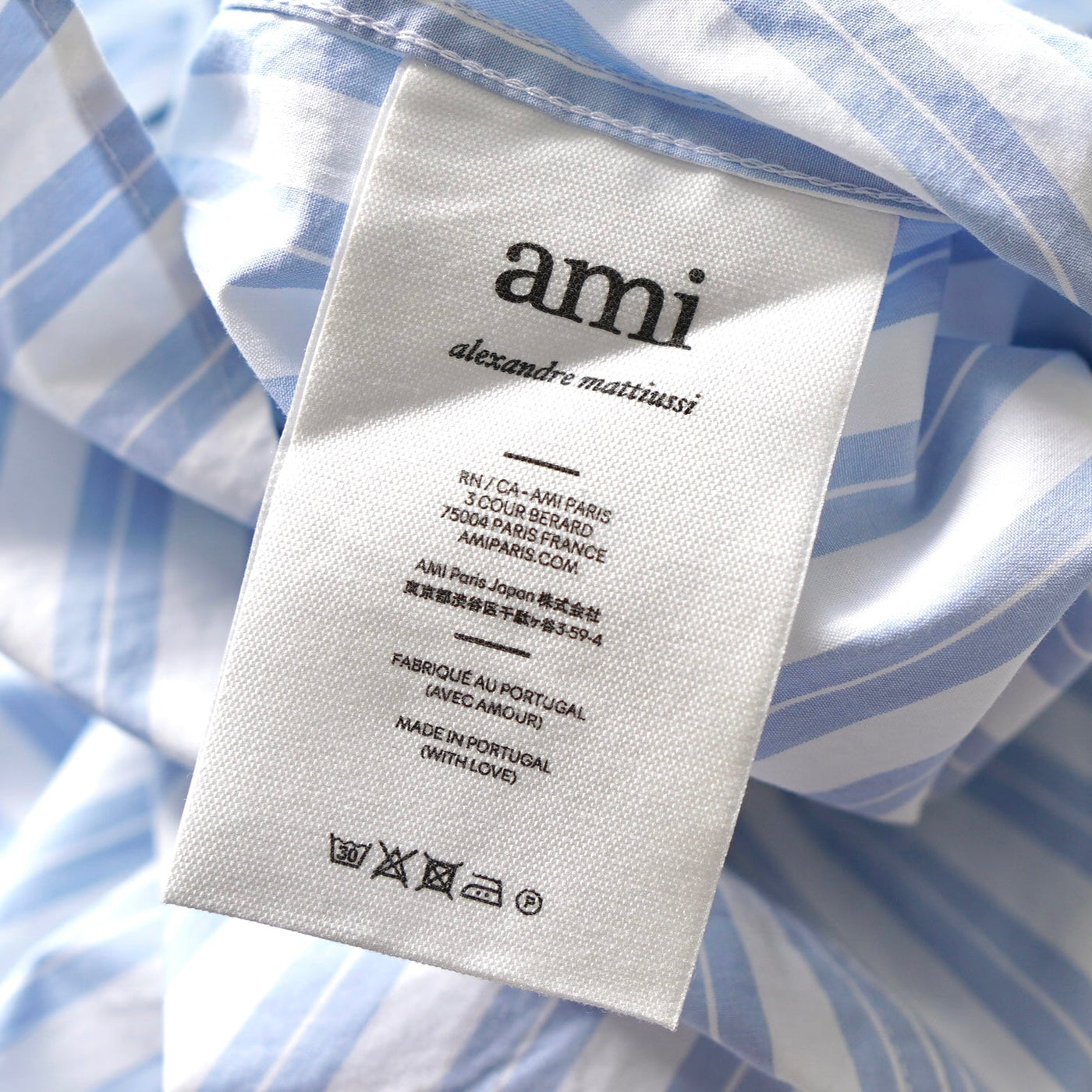 アミパリス アミパリ ハートロゴ ストライプ柄 長袖シャツ ライト