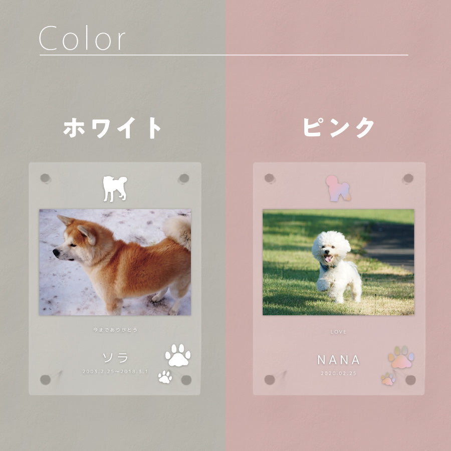ペット フォトフレーム 犬 いぬ 文字入れ 写真立て 写真入れ わん