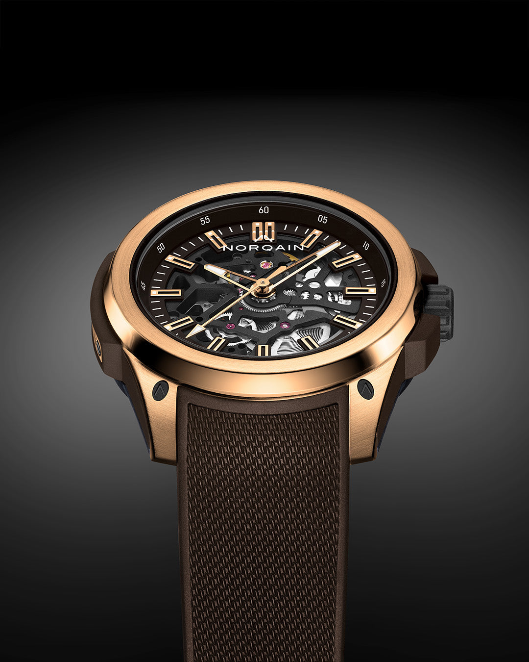 Wild One Skeleton 42mm Red Gold | NORQAIN Swiss Made Watches - NORQAIN