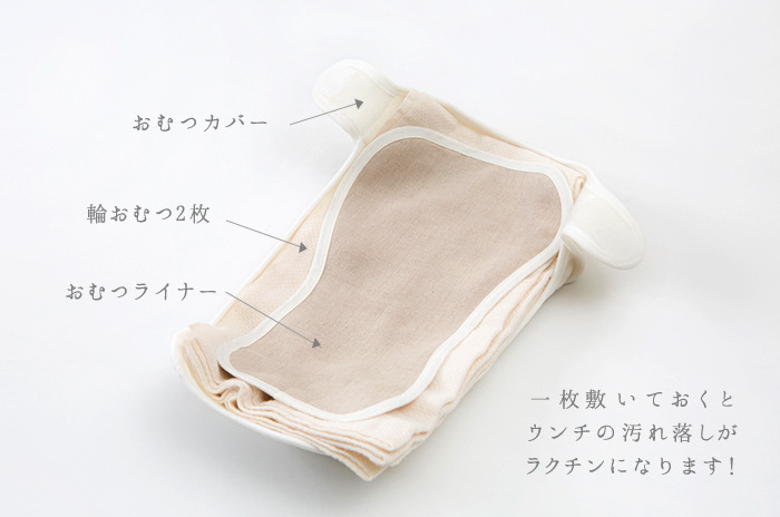 オーガニックリネンの極上 「おむつライナー」 (吸収帯ではなく、汚れ