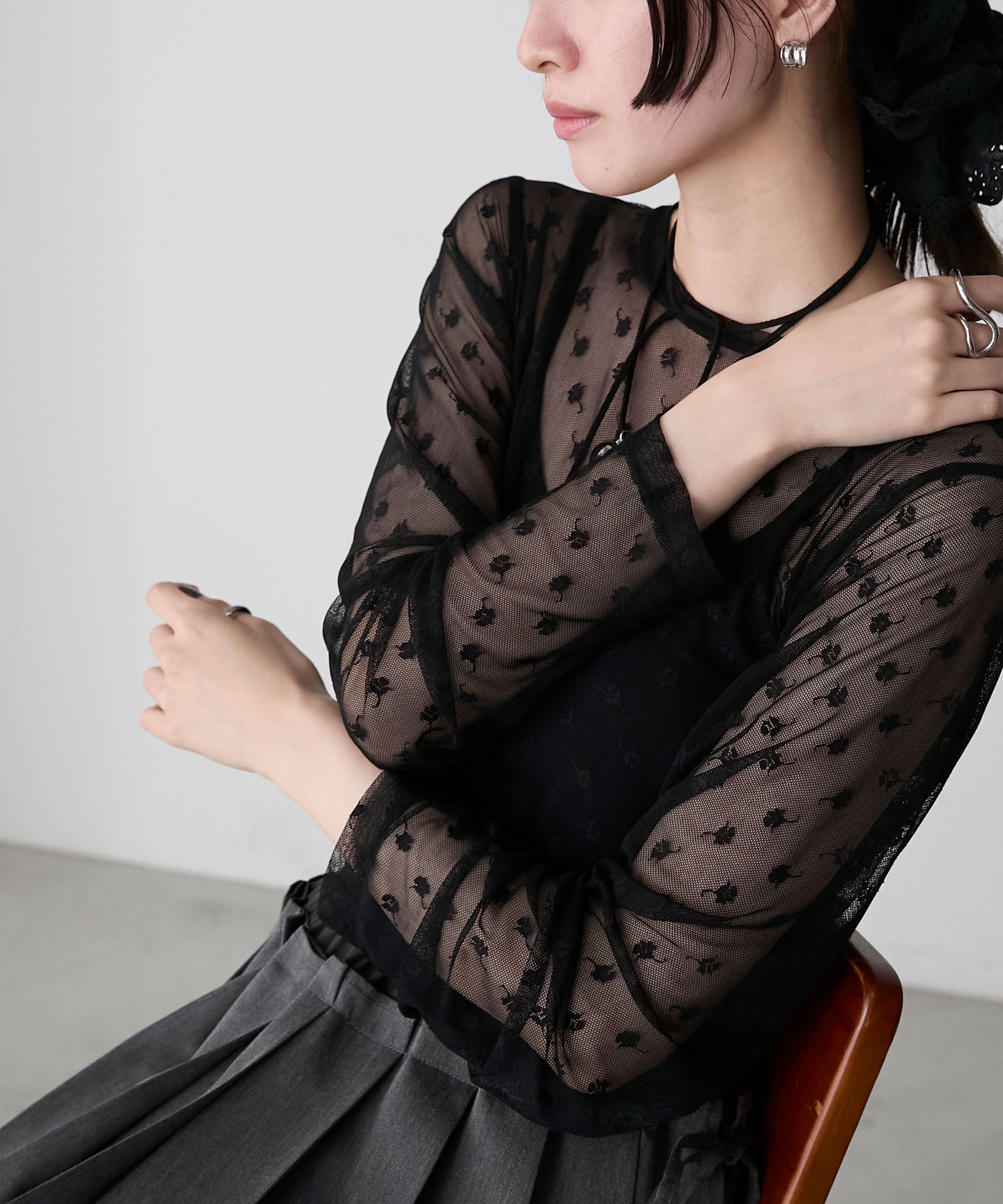 forksy.】フラワーチュールシアートップス forksy.│MONO-MART