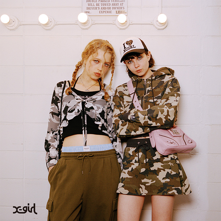 CIRCLE LOGO AND FACE ZIP UP SWEAT HOODIE（パーカー）｜X-girl