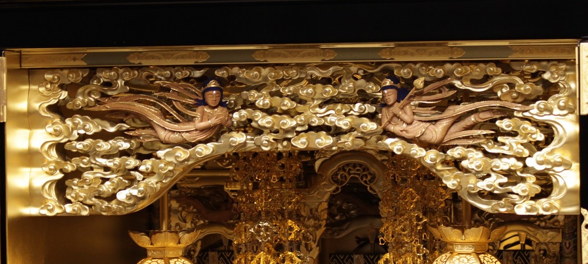 大阪型金仏壇 翠縁尺八 20号 浄土宗 融通念仏宗