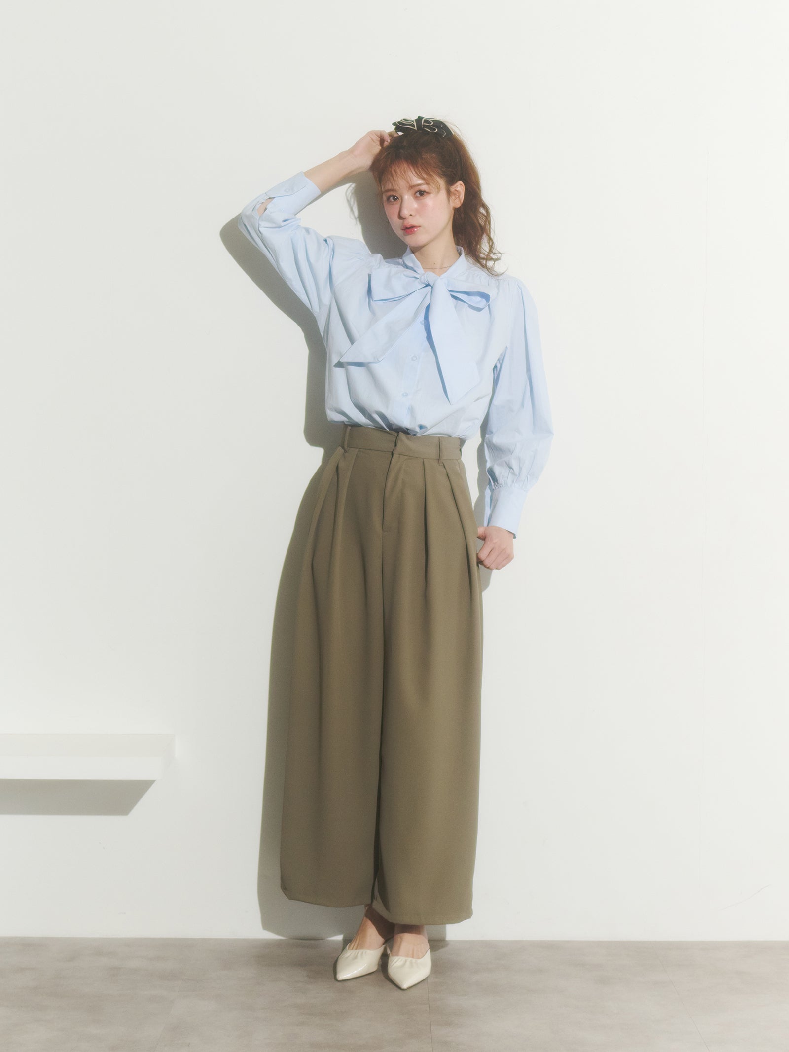 ビッグリボンシャツブラウス