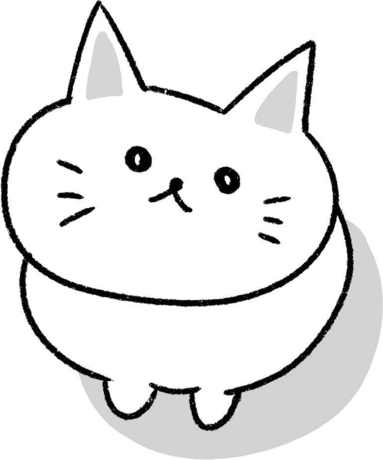 上から見た見上げる白ネコのイラスト - ONWAイラスト