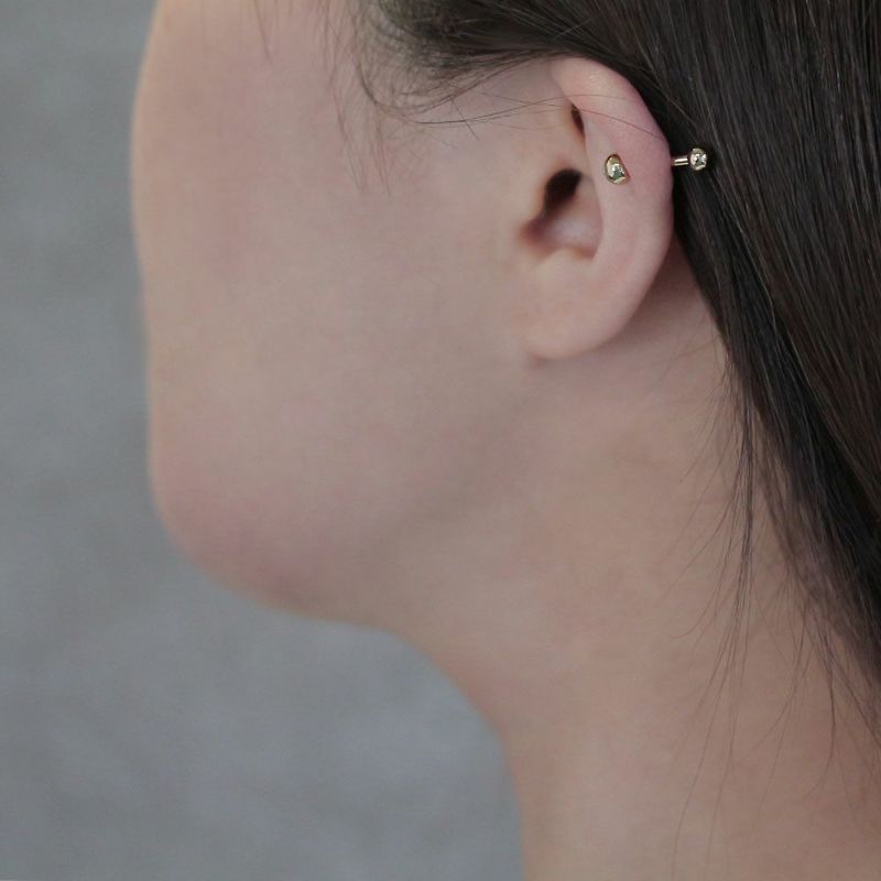 ボディピアス サージカルステンレス 316L ストーン 両ネジ式