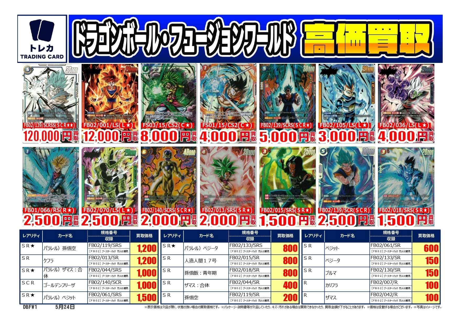□ワンピース、ポケモン、ドラゴンボールフュージョンワールド他