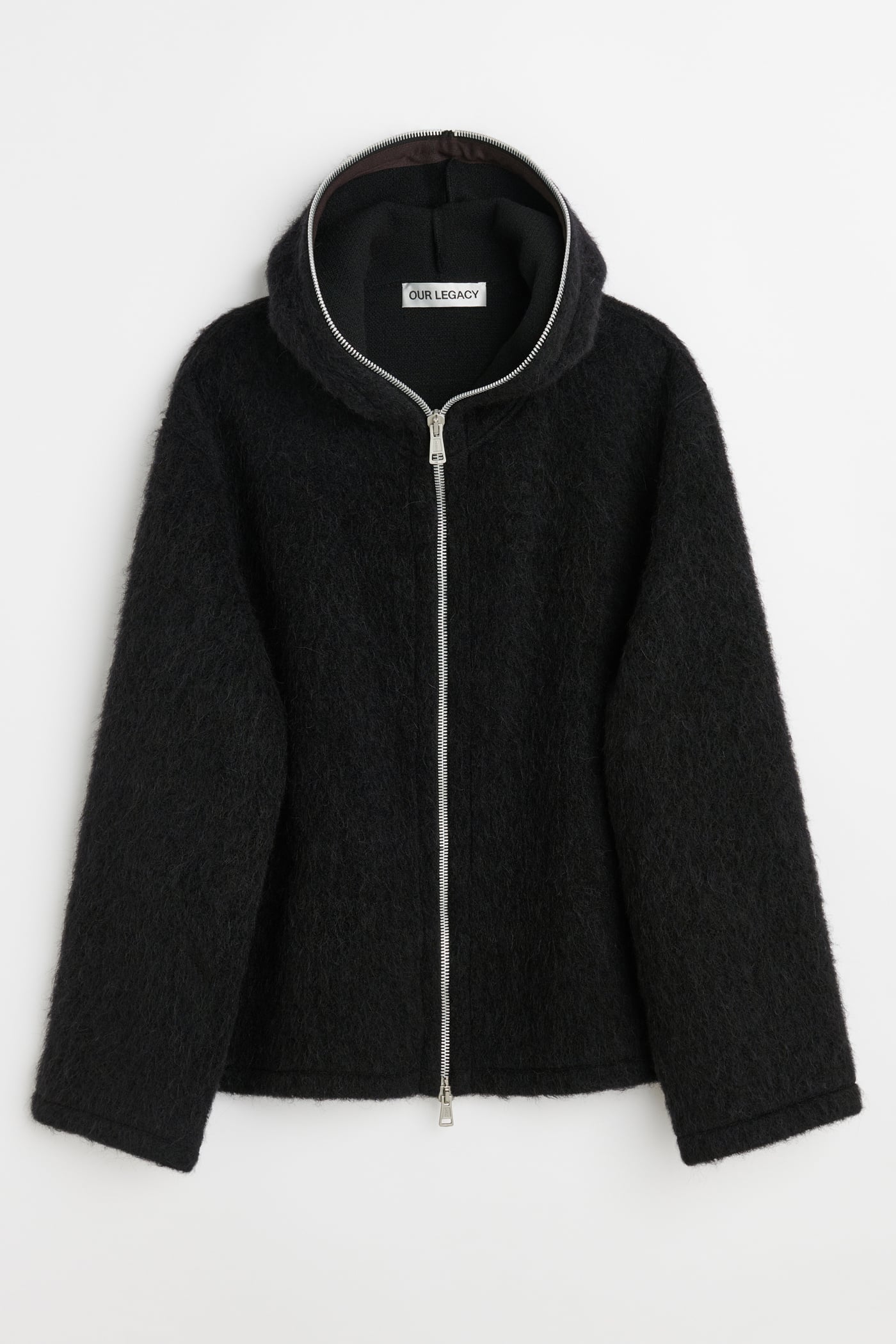 Our Legacy - Full Zip Hood Black Hairy Wool