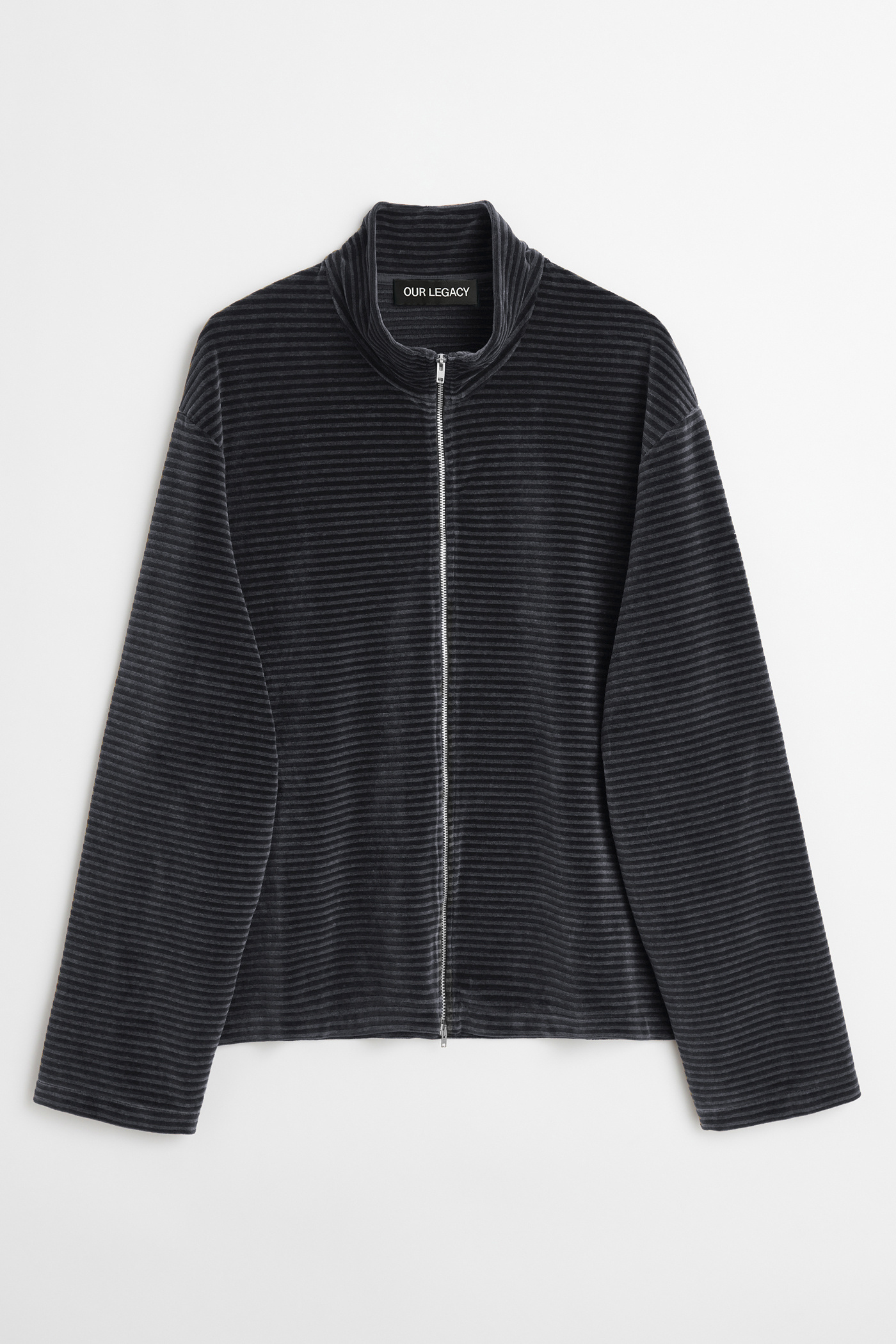 Our Legacy - Shrunken Fullzip Polo Phantom Stripe Velour
