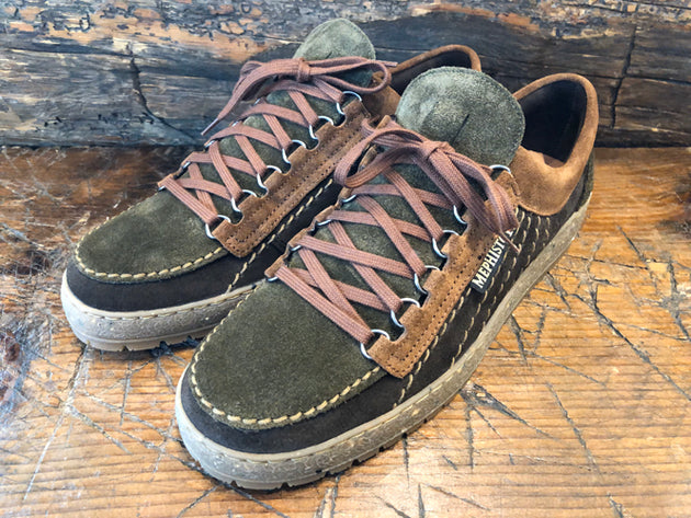 Mephisto Rainbow in Dark Brown, Olive and Mid-Brown Nubuck Leather