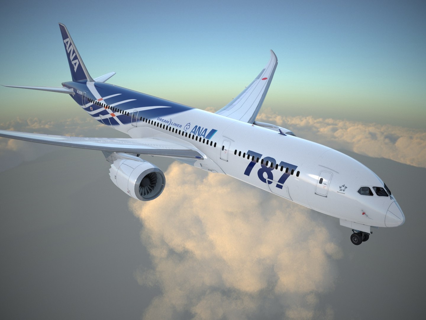 ボーイング787ドリームライナーANAの航空会社3Dモデル - TurboSquid 997189